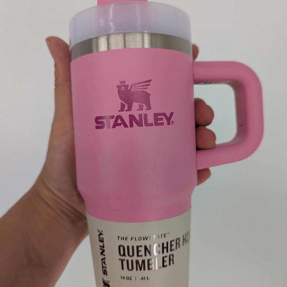 NEW STANLEY cup The Quencher H2.O FlowState Tumbler 14oz peony pink